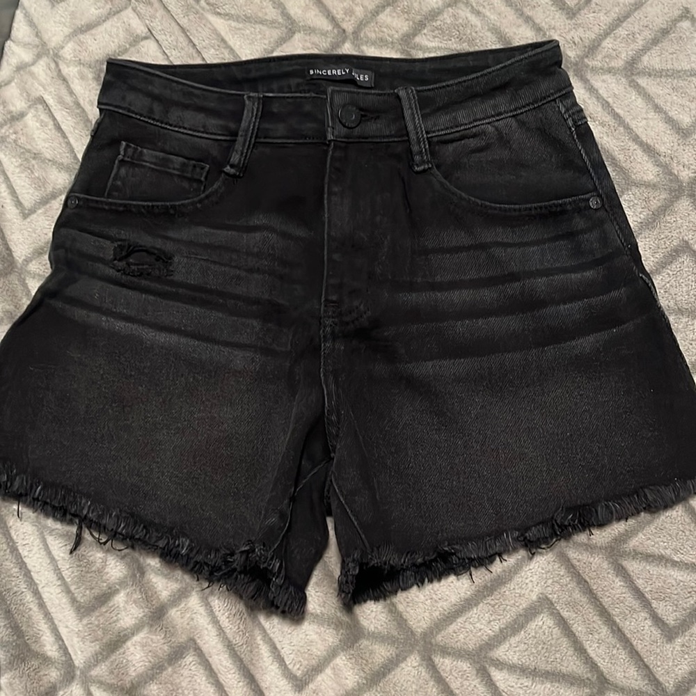 Black Jean Shorts